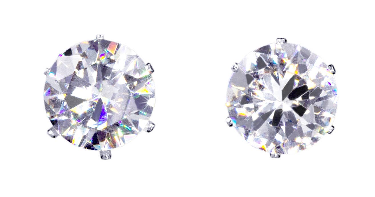 #17046-001 3-Carat CZ Clear Stud Earrings