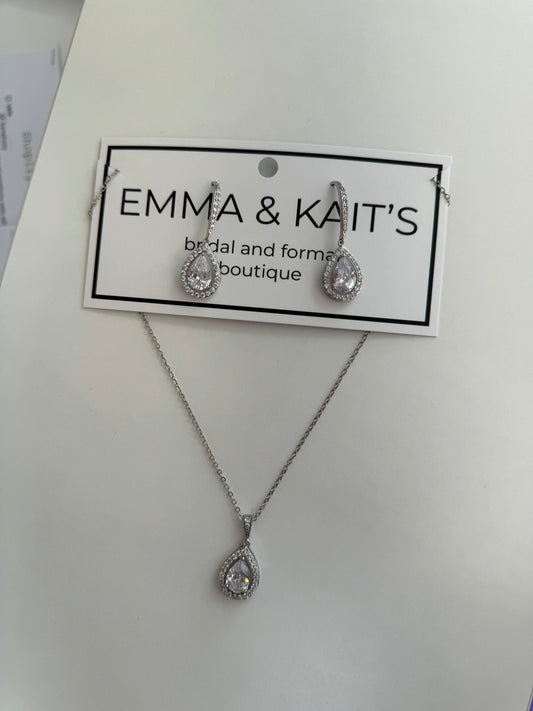 Teardrop Earring and Necklace Set