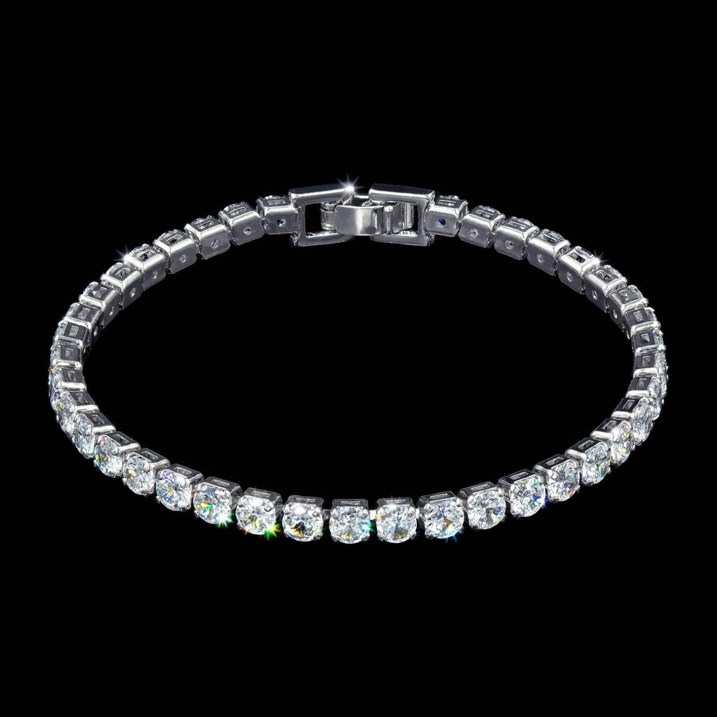 #17274-CZ Tennis Bracelet - 7.25" 4mm Stones Silver