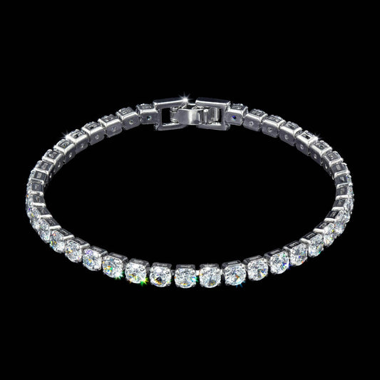 #17274-CZ Tennis Bracelet - 7.25" 4mm Stones Silver