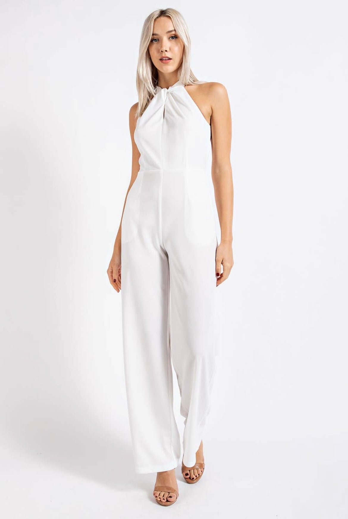 Halter Neck Sleeveless Jumpsuit - Main Image