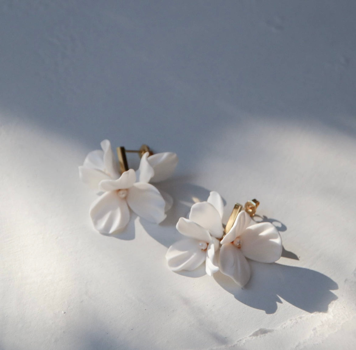 White Floral Cluster Earrings