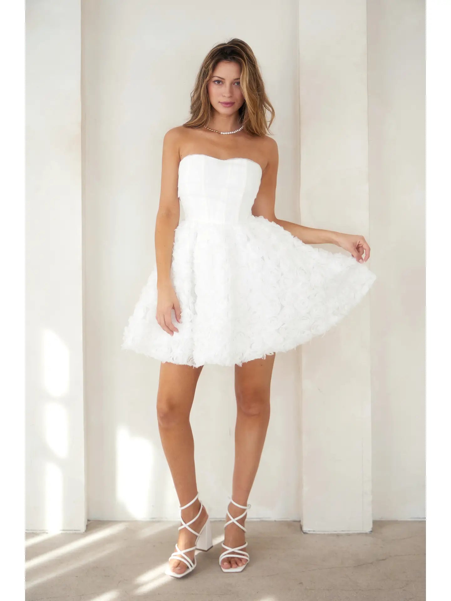 Rose Bridal Mini Dress