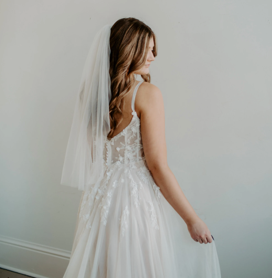 Soft Waist Length Veil