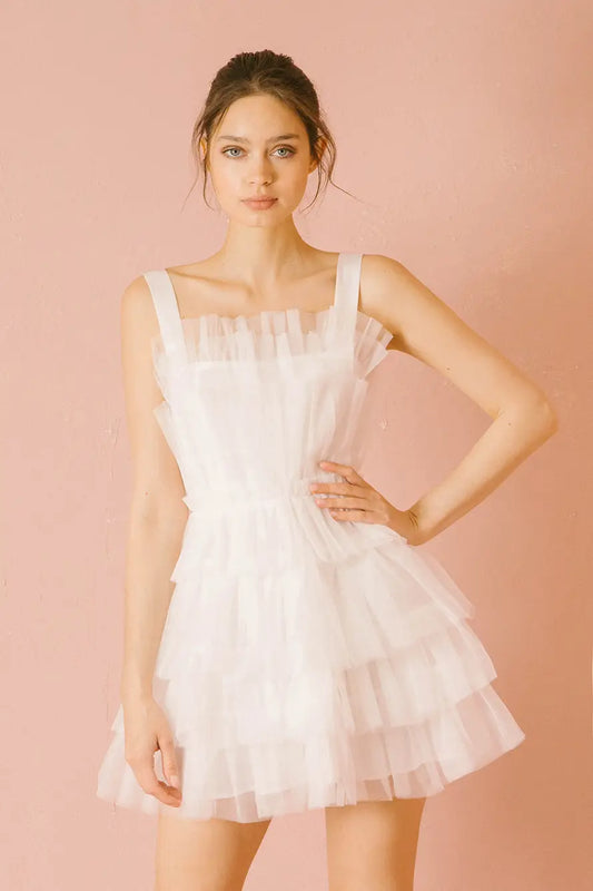 Layered Tulle Mini Dress