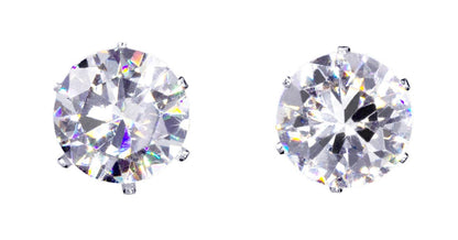 #17046-001  3-Carat CZ Clear Stud Earrings