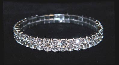 15951XS Two Row Stretch Rhinestone Bracelet