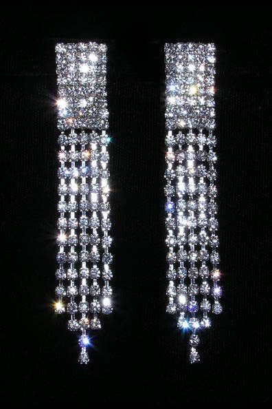 #15081 - Rhinestone Fray Earrings