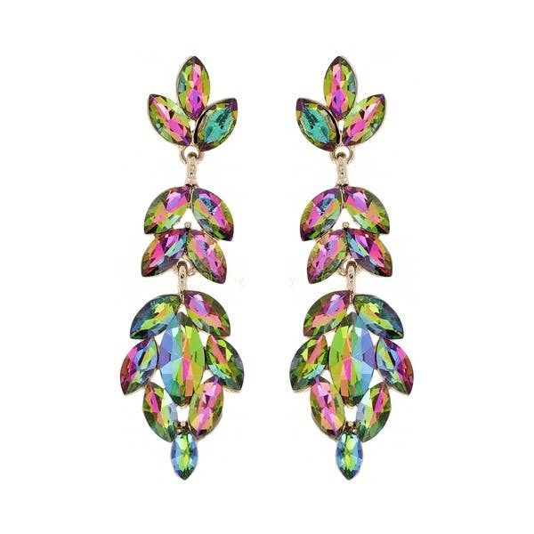 GEMSTONE CLUSTER DROP EARRINGS EQ317