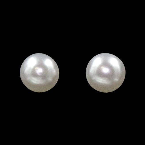 #9587E - 6mm Simulated White Pearl Earring - Post