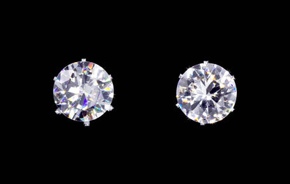 #17046-001  3-Carat CZ Clear Stud Earrings