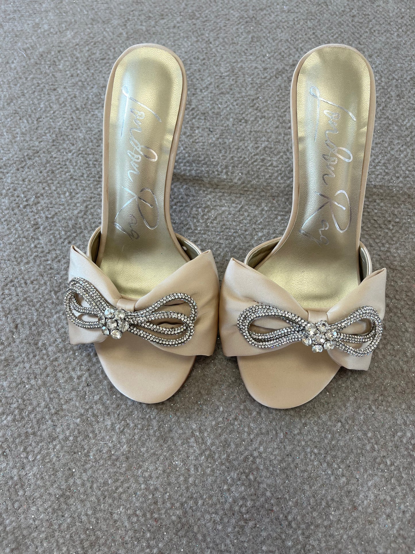 Crystal Bow Satin Heel