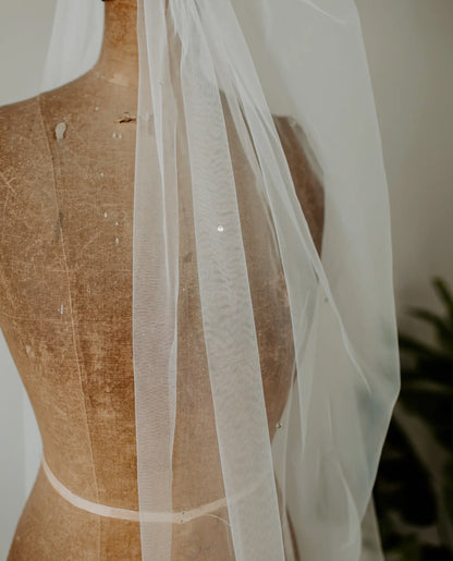 Soft Scattered Crystal Wedding Veil
