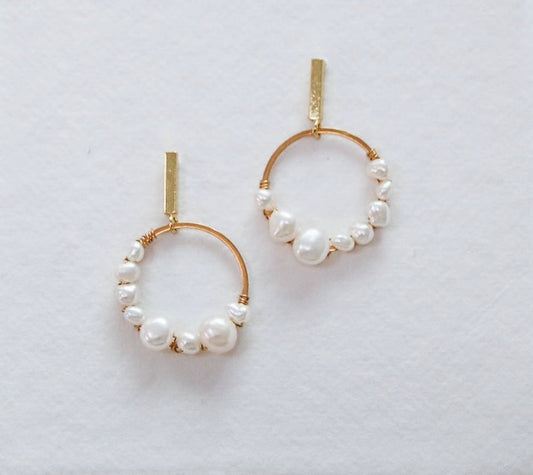 Pearl Hoop Earrings