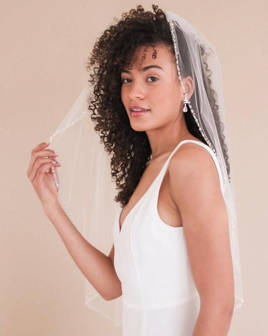 Julia Crystal Beaded Veil