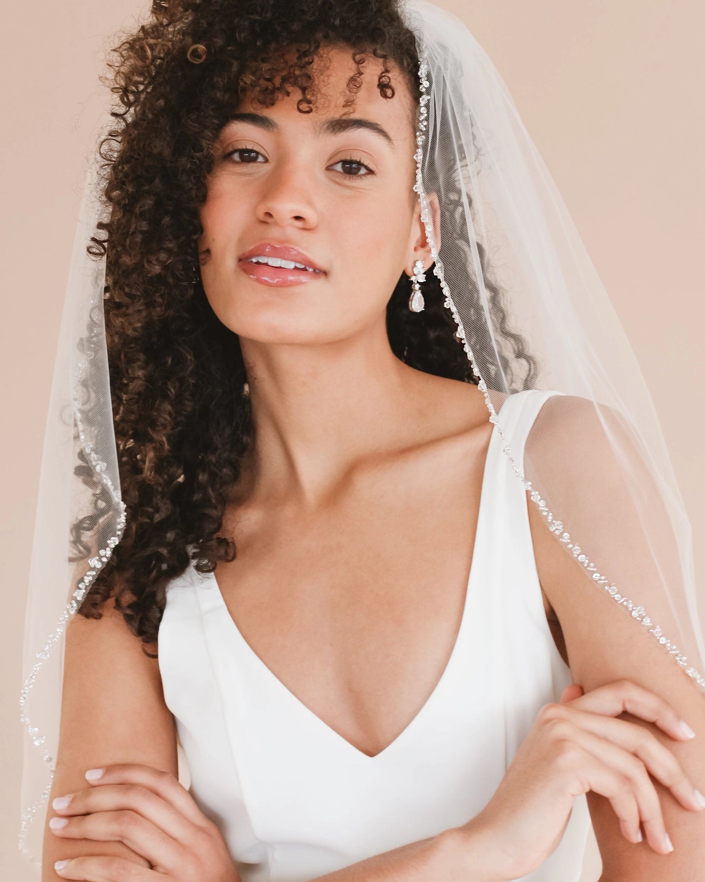 Julia Crystal Beaded Veil