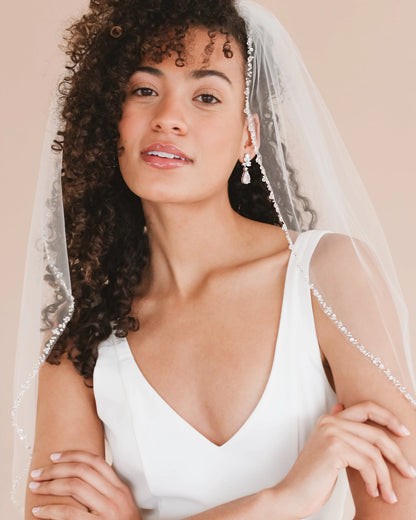 Julia Crystal Beaded Veil