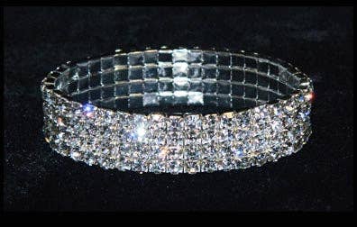 15953XS Four Row Stretch Rhinestone Bracelet