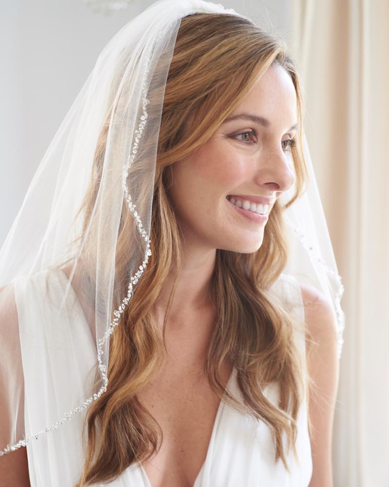 Julia Crystal Beaded Veil